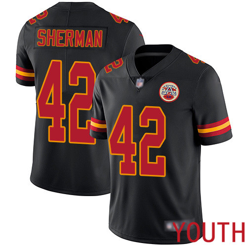 Youth Kansas City Chiefs #42 Sherman Anthony Limited Black Rush Vapor Untouchable Nike NFL Jersey->youth nfl jersey->Youth Jersey